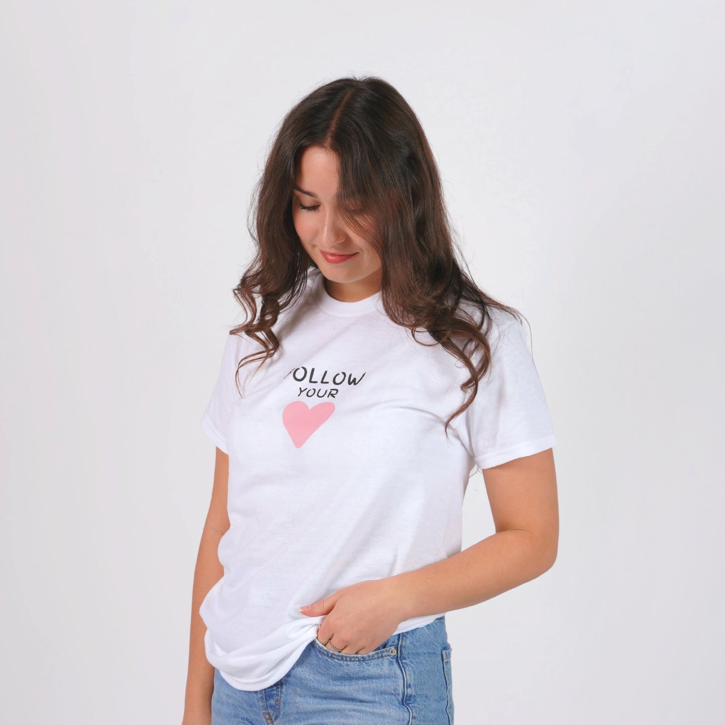 T-Shirt Blanc - Follow Your Heart