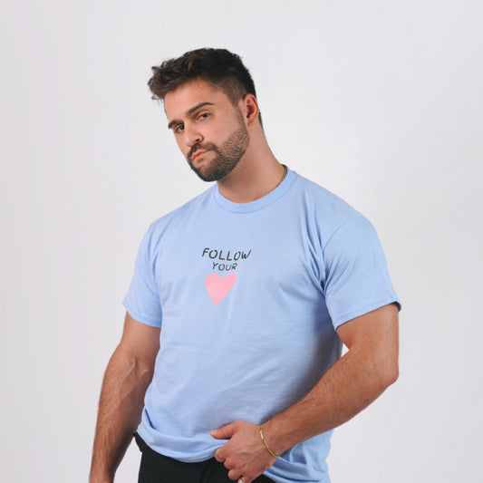 T-Shirt Bleu - Follow Your Heart
