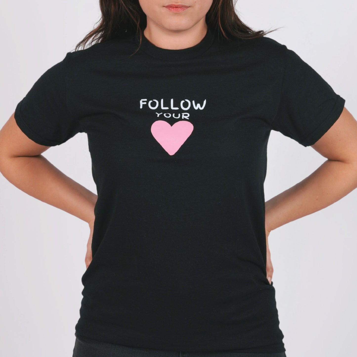 T-Shirt Noir - Follow Your Heart