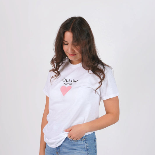 T-Shirt Blanc - Unisexe - Follow Your Heart